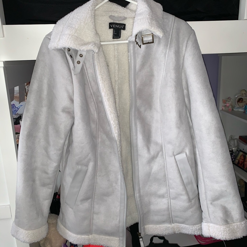 Sherpa Lined Faux Fur Coat